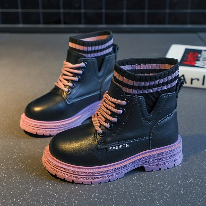 Girls Ankle Lace Up Boots Non Slip Comfortable Indoor Outdoor Travel