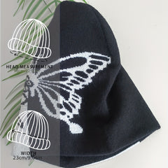 Butterfly Jacquard Beanie & Hip Hop Knit Hat - Windproof Warm Skull Cap