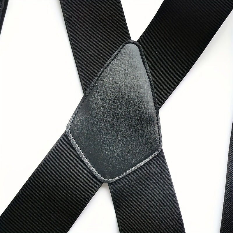  Wide Men's Suspenders High Elastic Adjustable 4 Strong Clips Suspender