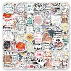 50pcs Bible Verses Stickers for Laptops Water Bottles