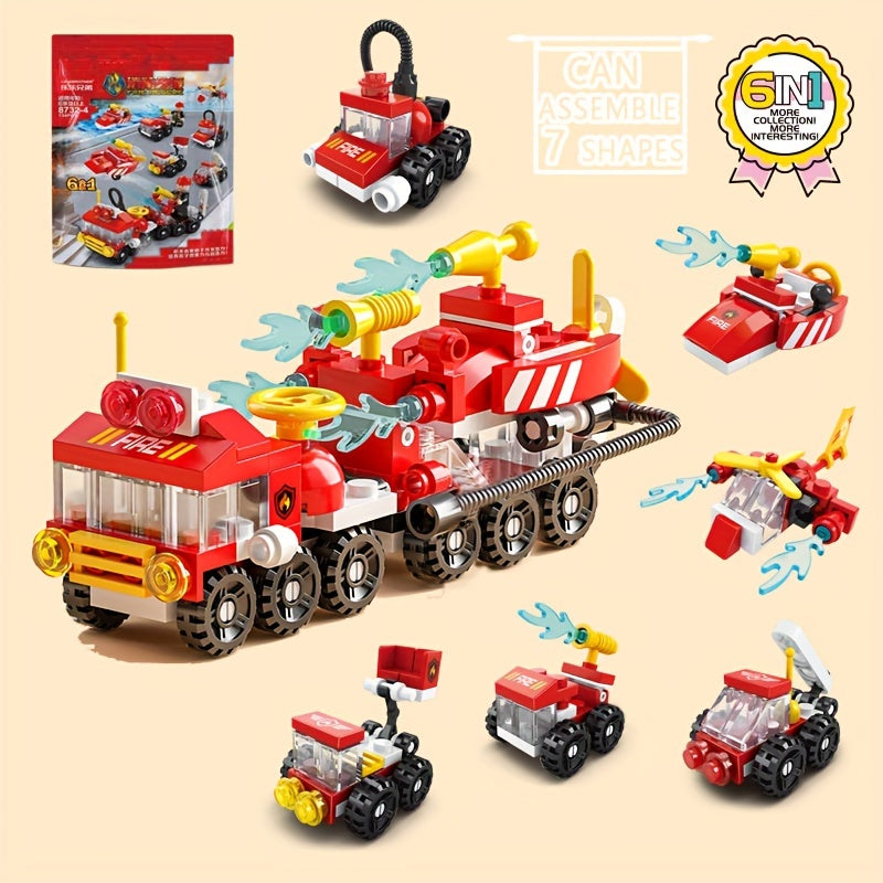Fire Engine Building Blocks DIY Auto Assembled Toy
