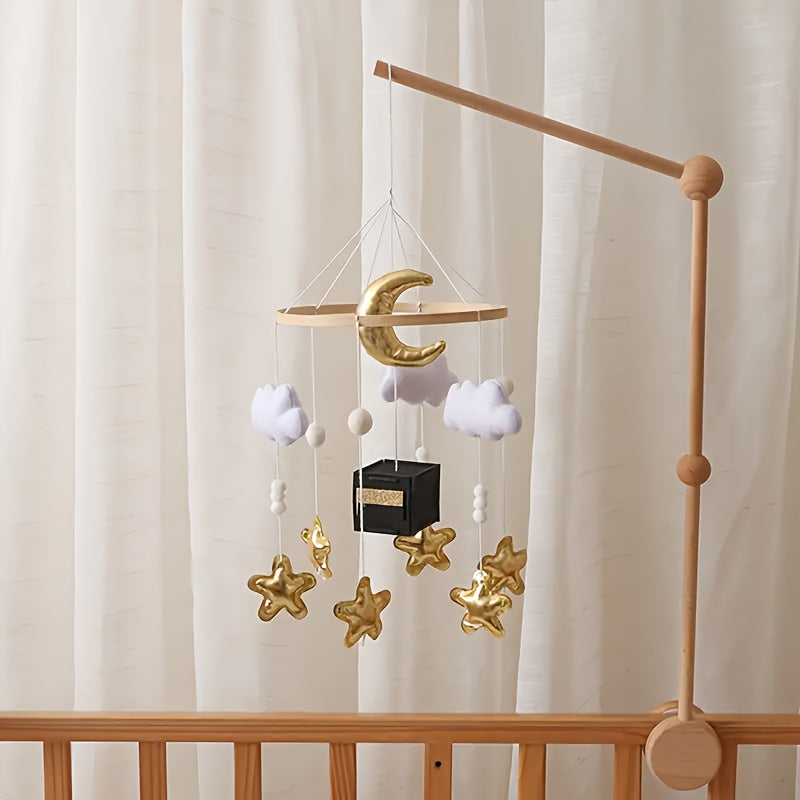 Moon & Star Felt Wind Chime for Baby Bedtime Soothing