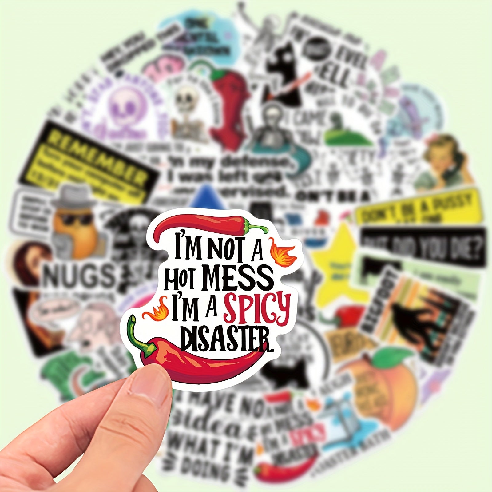 50 Funny Stickers for Laptops Water Bottles Helmets Ideal for Holidays