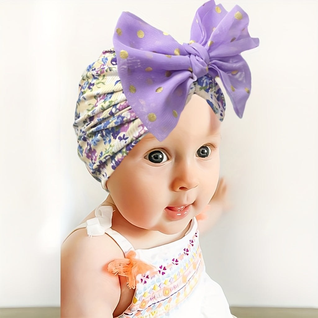 Soft Floral Bow Baby Hat Headgear