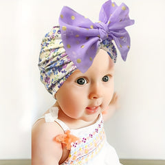 Soft Floral Bow Baby Hat Headgear