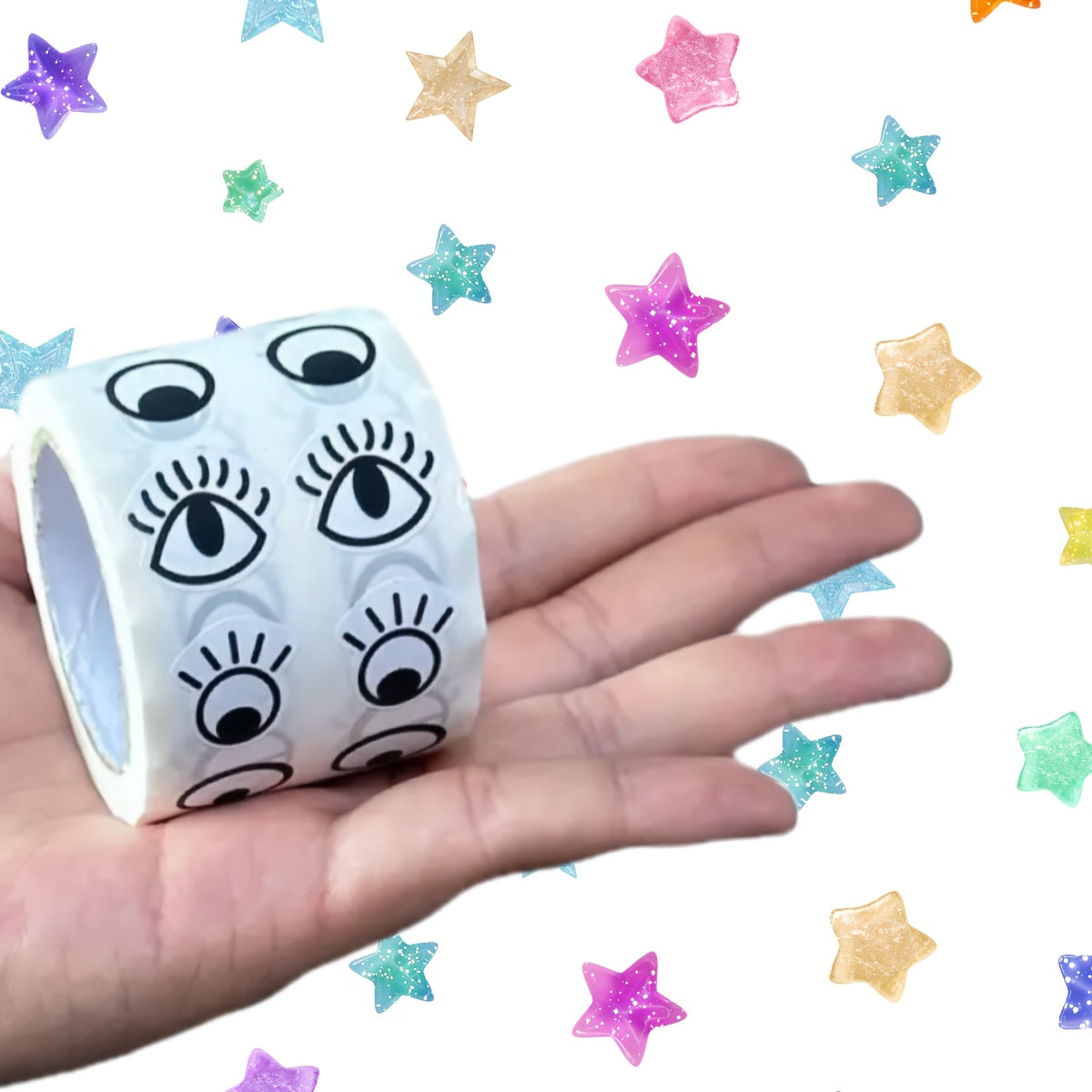 1000pcs Art Eye Stickers Mixed Colors Reusable for Crafts DIY Projects Dolls