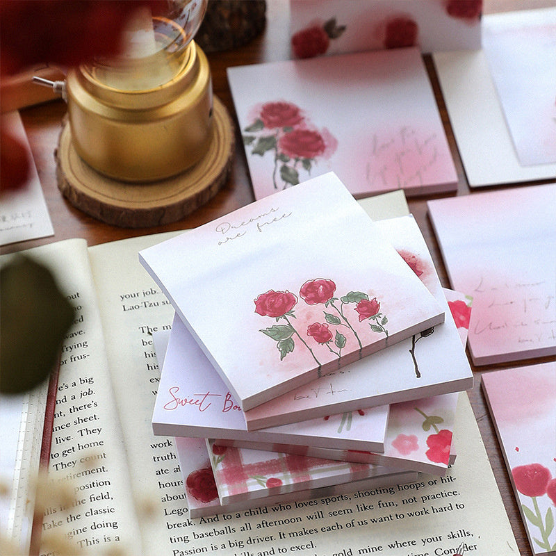 Rose Tulip Flower Printed Sticky Notes