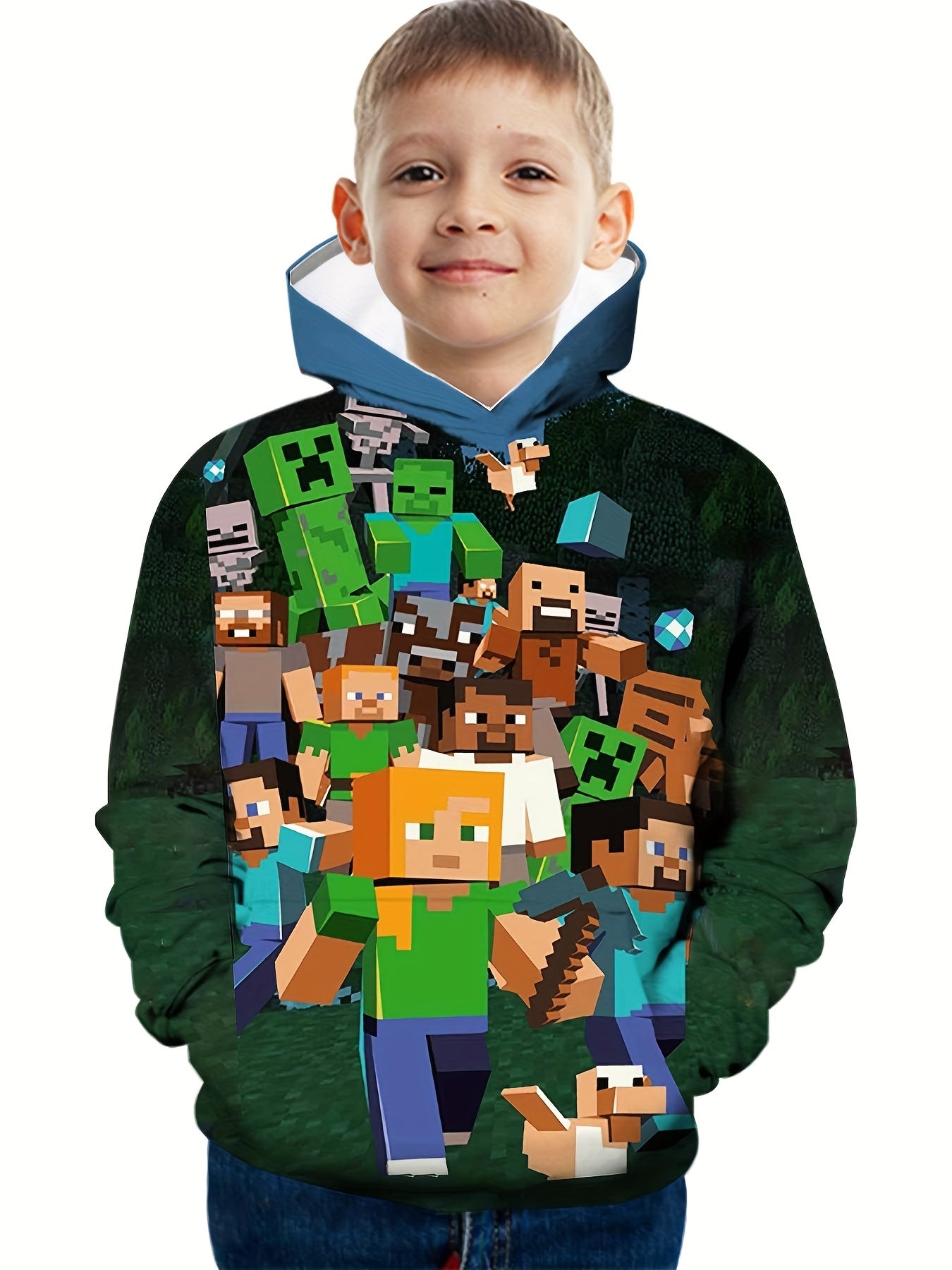 Cartoon Pattern Kid's Hoodie Long Sleeve Top Spring Fall
