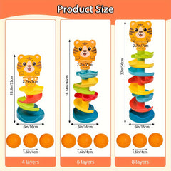 Kids Ball Tower Educational Toy with Rolling Balls and Drop Mechanism