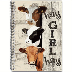 Cow Theme Spiral Notebook for School & Office Use