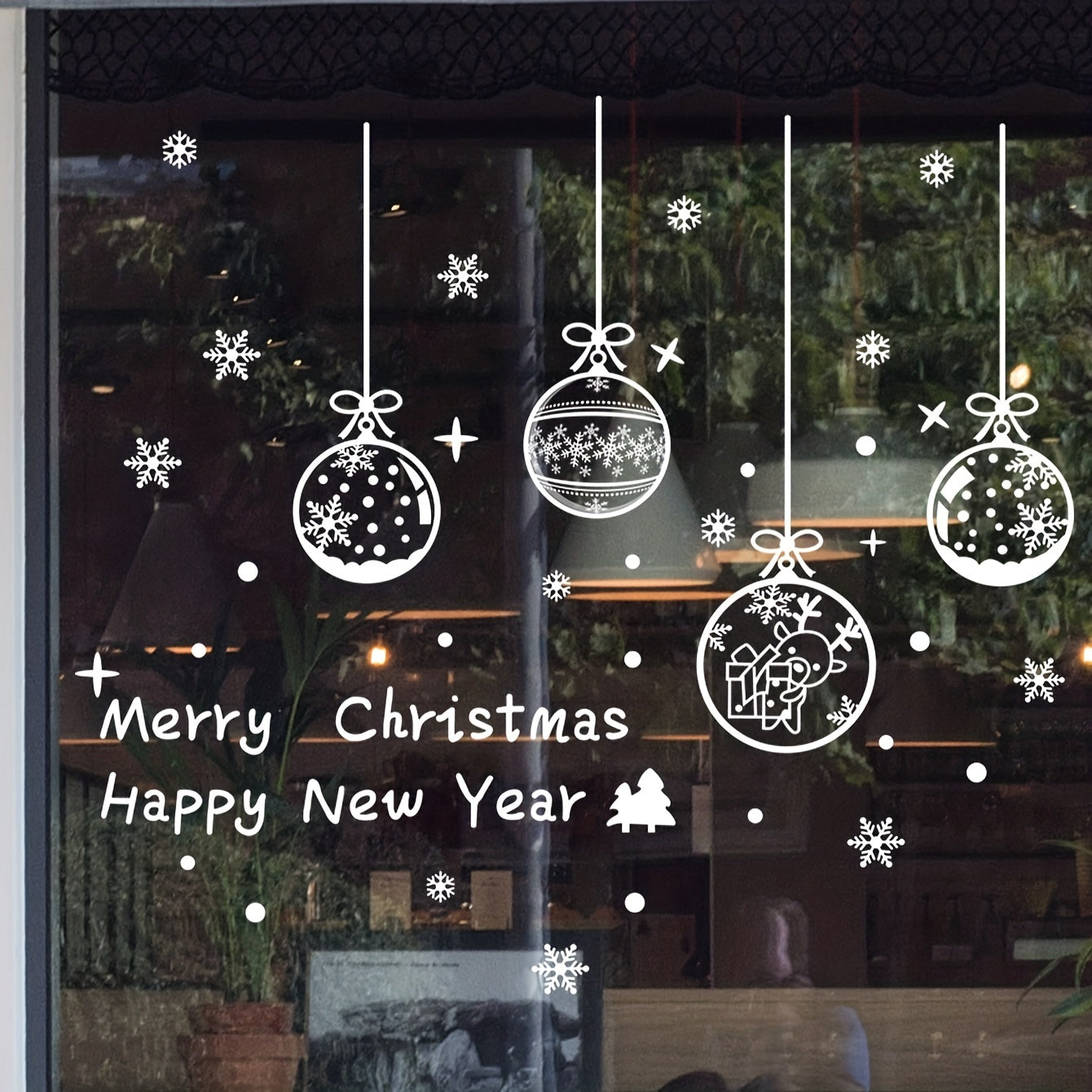 Christmas Window Sticker Hanging Ball Decoration