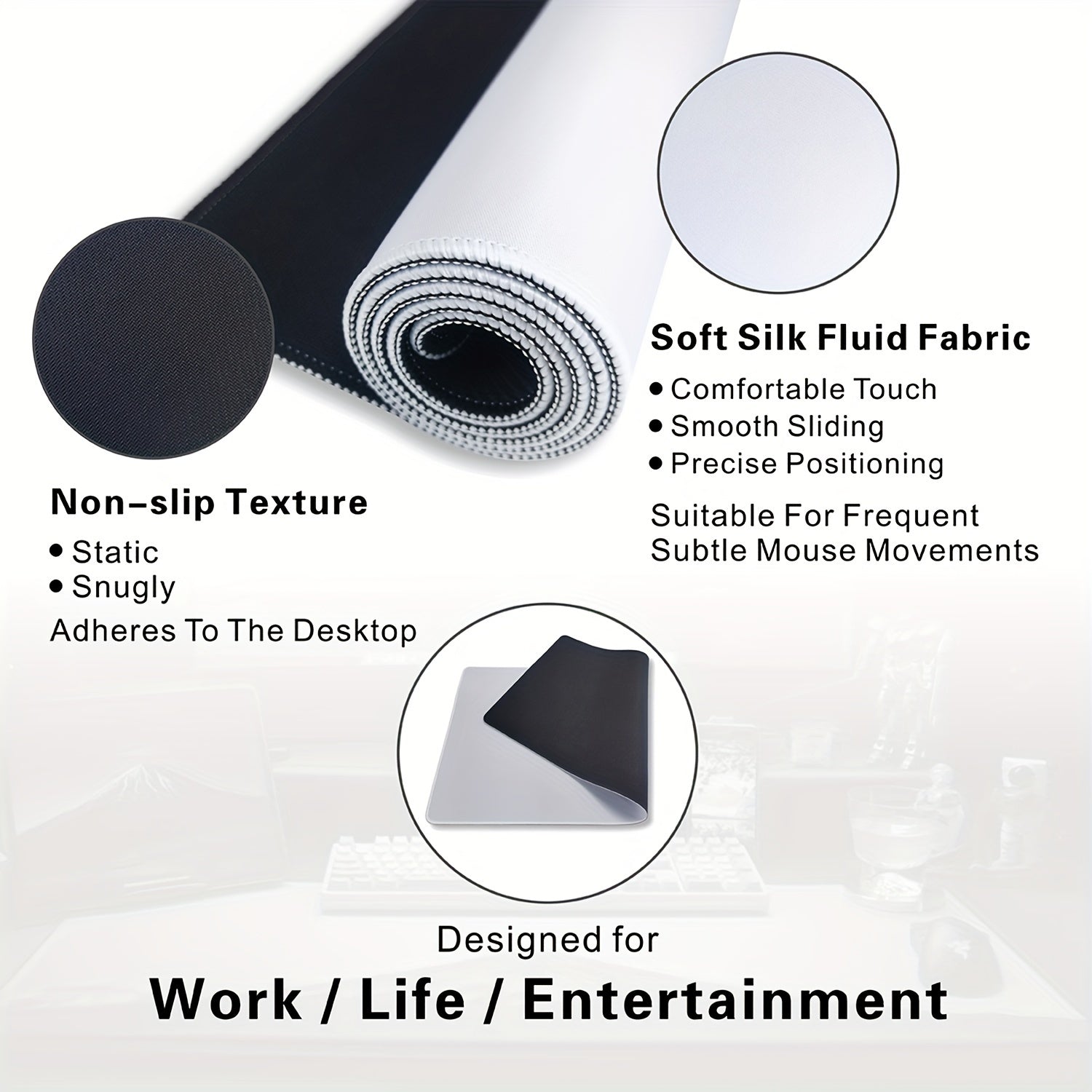 XL Large Mouse Pad Ultra Thin Desk Mat Non Slip Rubber Base