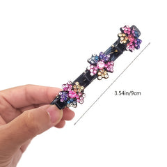 Satin Hair Bands Clover Hairpin Rhinestone Clips