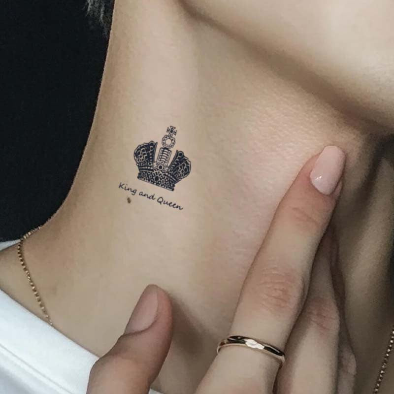 Waterproof Temporary Crown Tattoos 6 Unique Designs Realistic Non Reflective Ink