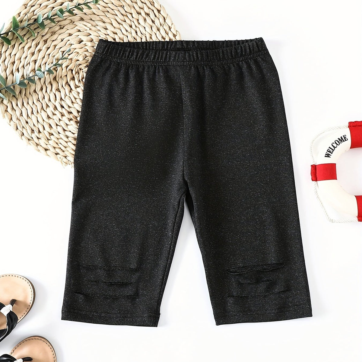 Toddler Girls Ripped Biker Shorts for Outdoor Summer Clothes