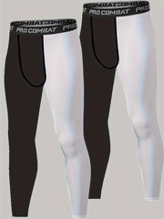 Men's Block Leggings Active Sports Compression Pants