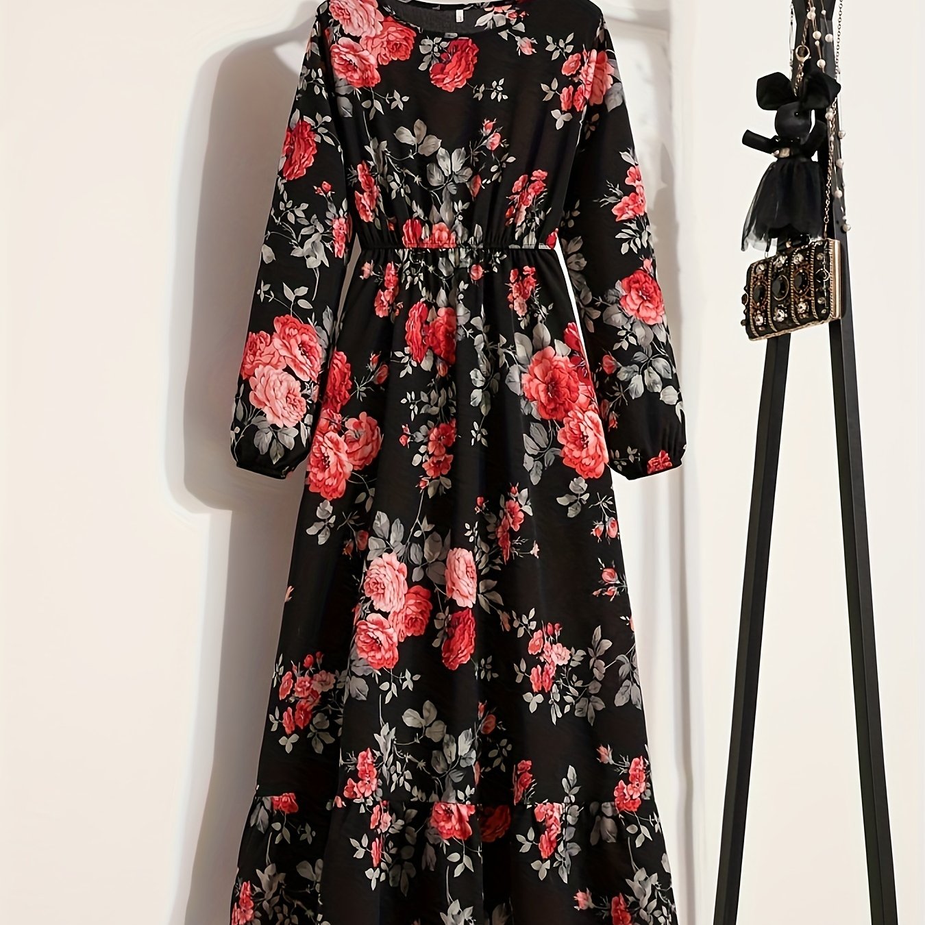 Floral Print Long Sleeve Dress for Women