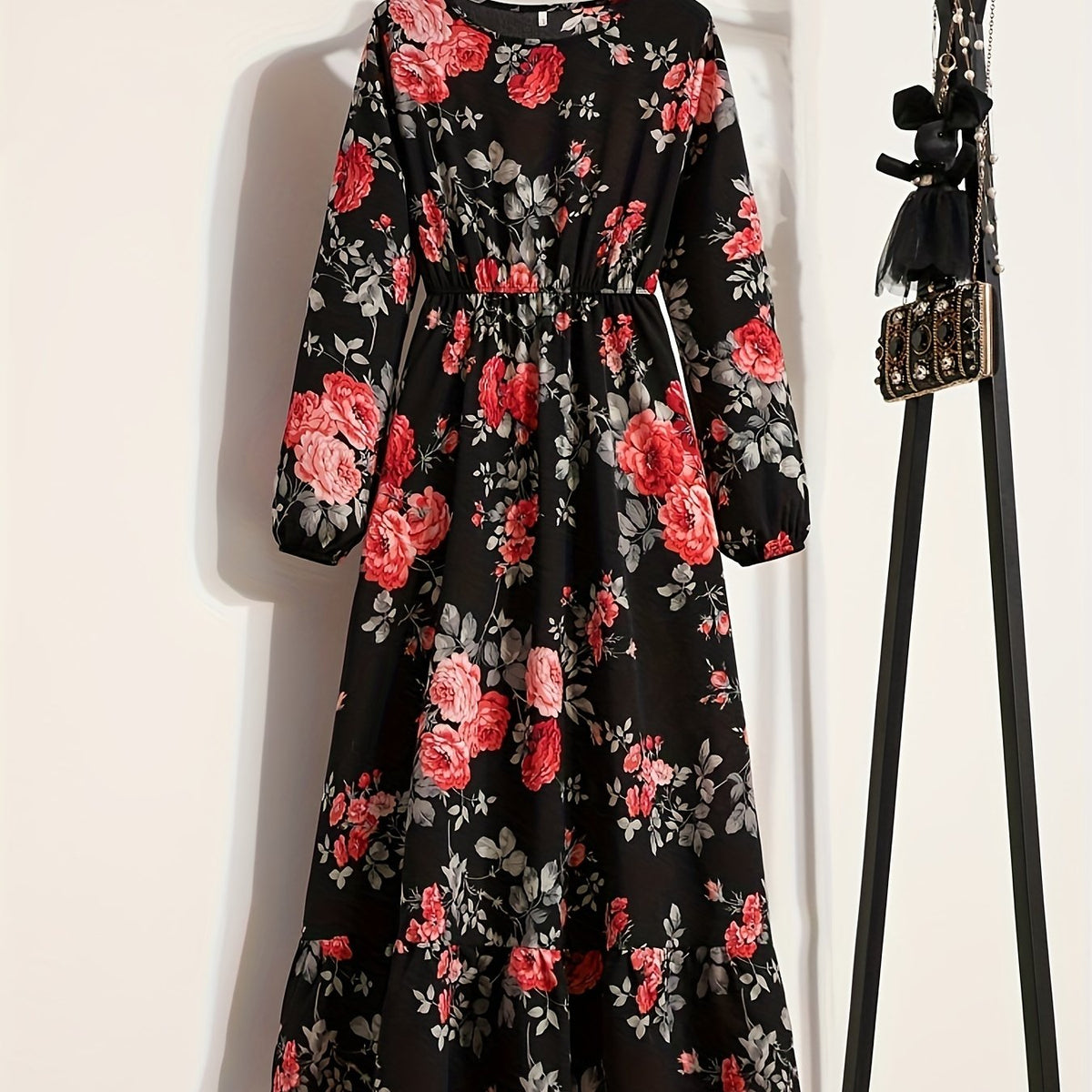 Floral Print Long Sleeve Dress for Women