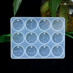 12 Constellations Epoxy Resin Mold DIY Pendant Necklace Jewelry Making