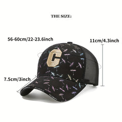 Embroidery Mesh Trucker Hat Dandelion Hot Stamping Hip Hop Couple Baseball Cap