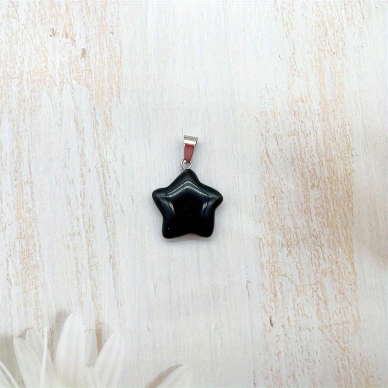 Natural Crystal Star Pendant Healing Gemstone Men