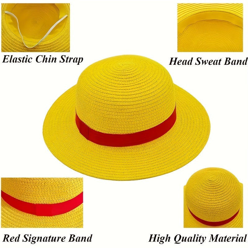 Anime Cosplay Straw Sunhat Dress Up Accessories for Men and Women
