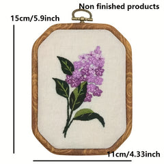 Floral Octagonal Embroidery Kit for Beginners - Cross Stitch Craft Kit