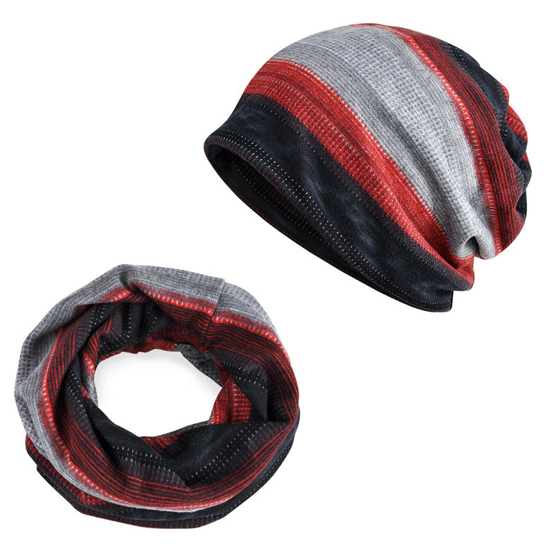 Winter Slouchy Knit Hat Scarf Combo Man Woman Unisex