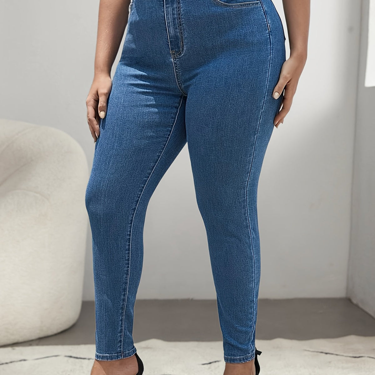  High Rise Skinny Pocketed Jeans