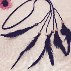 Faux Feather Hair Rope Headband Boho Style Hair Accessories