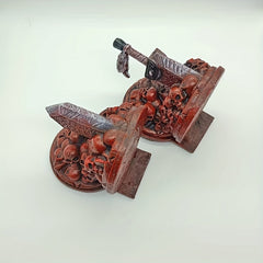 Red Skull Bookend & Home Decor Sculpture Encaustic Finished ABS