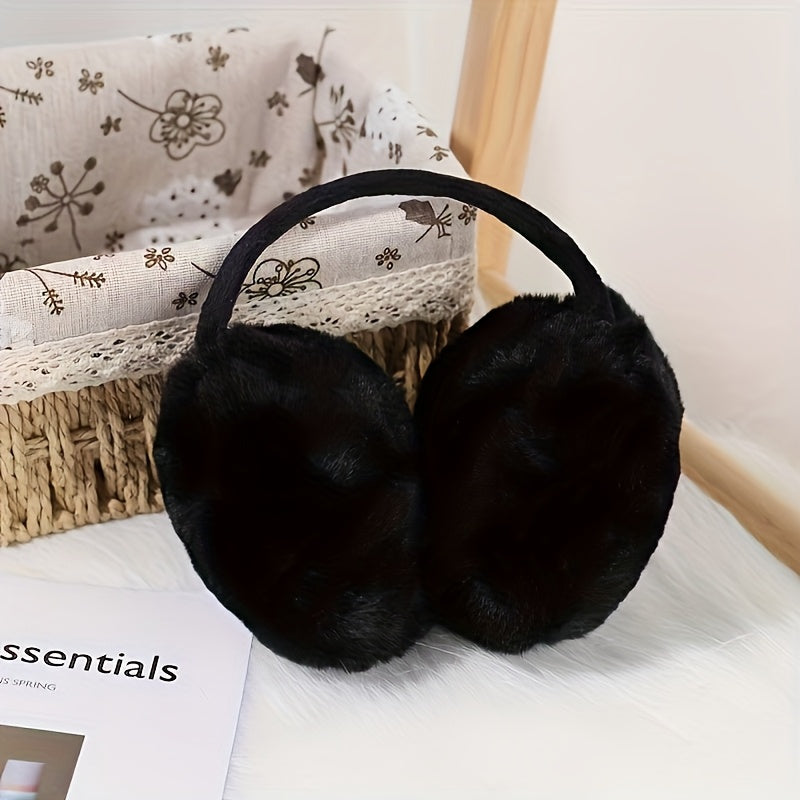 Women's Beige Ear Muffs Warm Winter Ear Warmers for Outdoor Hiking
