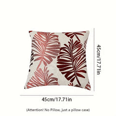 Jacquard Basho Leaf Throw Pillowcase Burlap Cover
