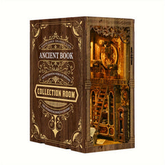 3D Puzzle Bookshelf Dark Brown Wooden Jigsaw Model Decorative Bookend