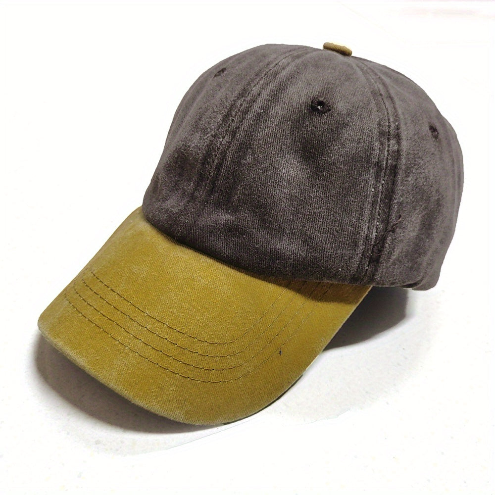 Vintage Washed Denim Soft Top Baseball Cap for Men