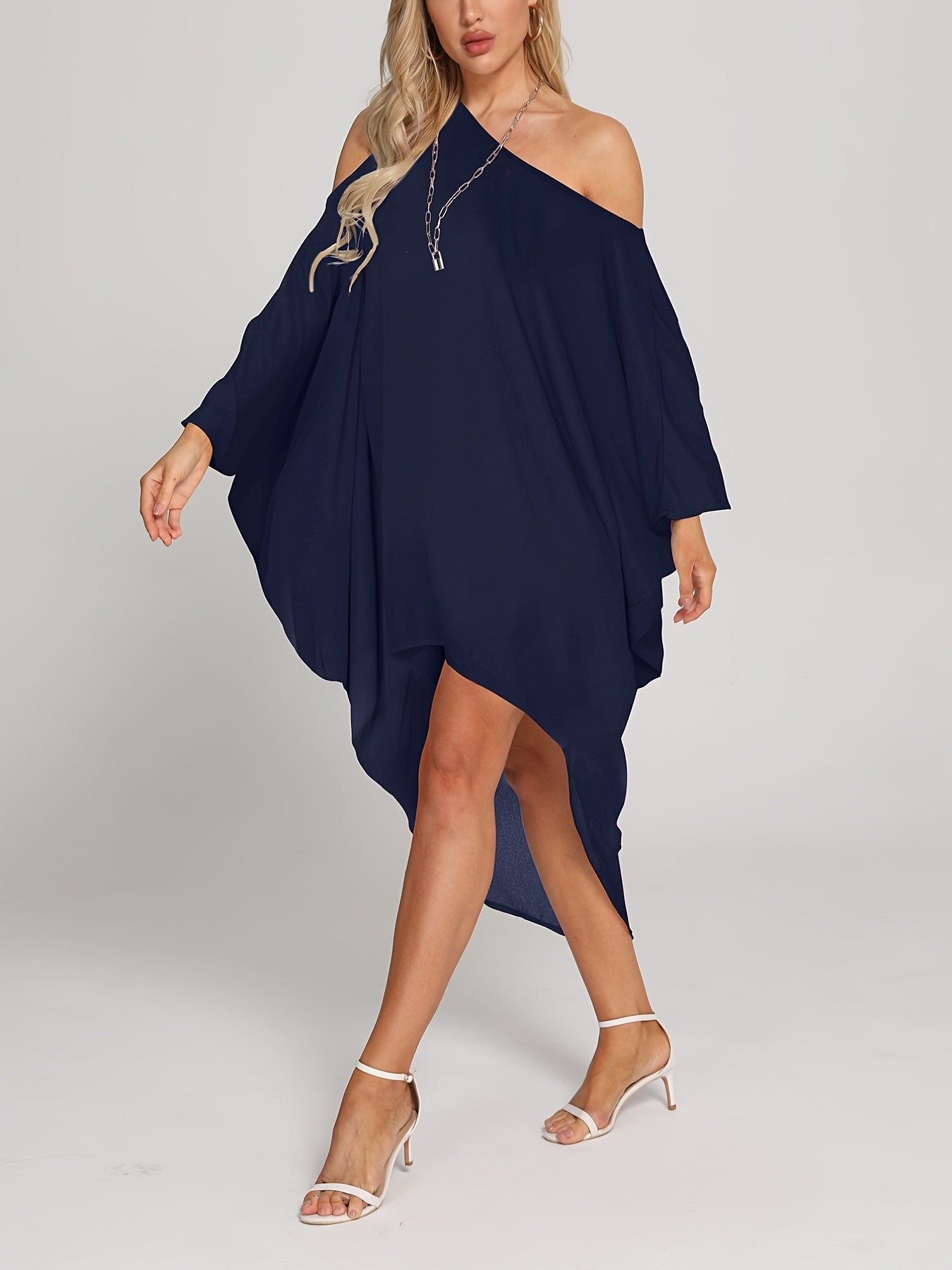 One Shoulder Cover Up Shirt Loose Fit Asymmetrical Long Sleeve Rash Guard