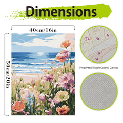 Beach Poppy Painting Kit for Adults - Acrylic Paint Set with Brushes and Hooks