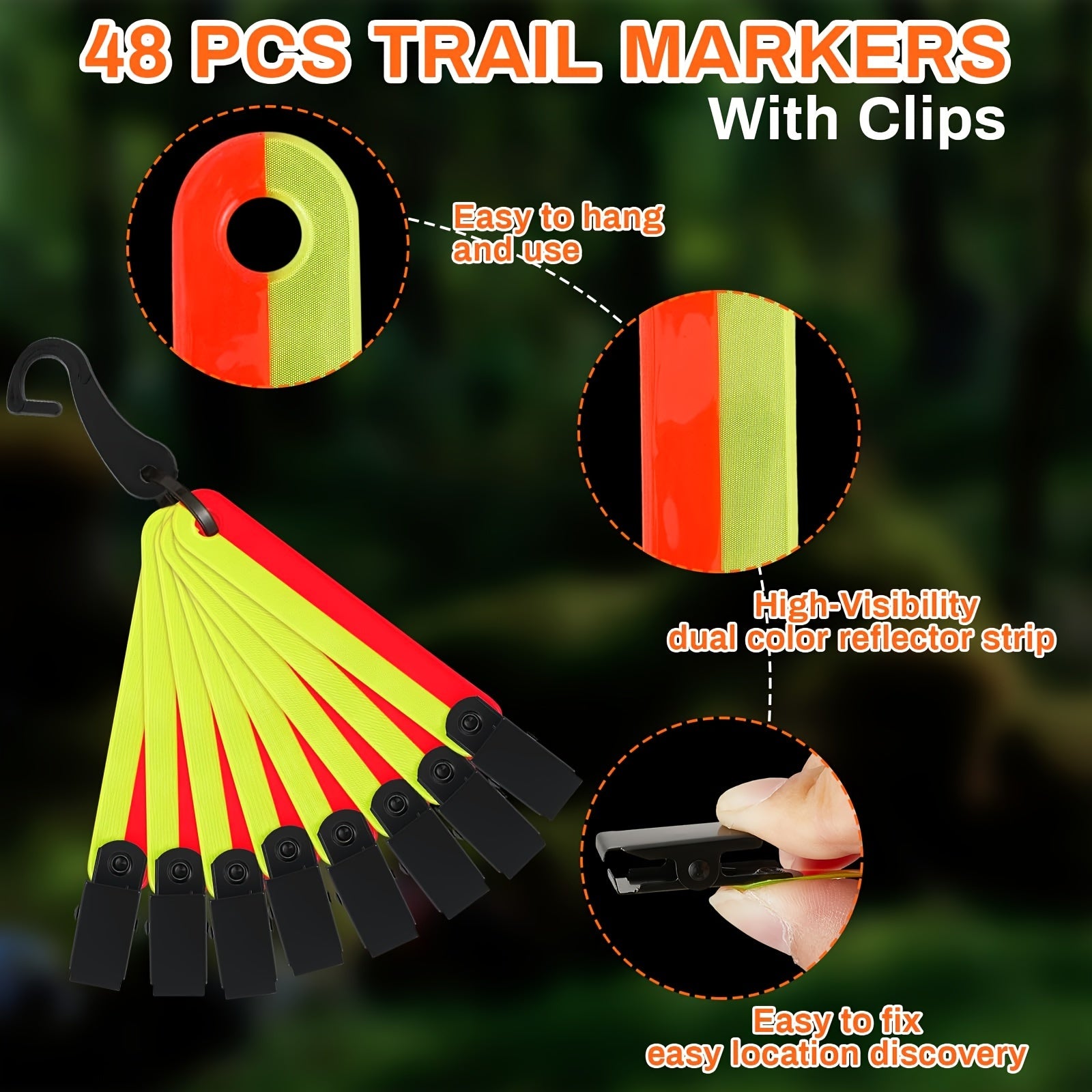 12pcs High Visibility Reflective Trail Markers for Tree Stand