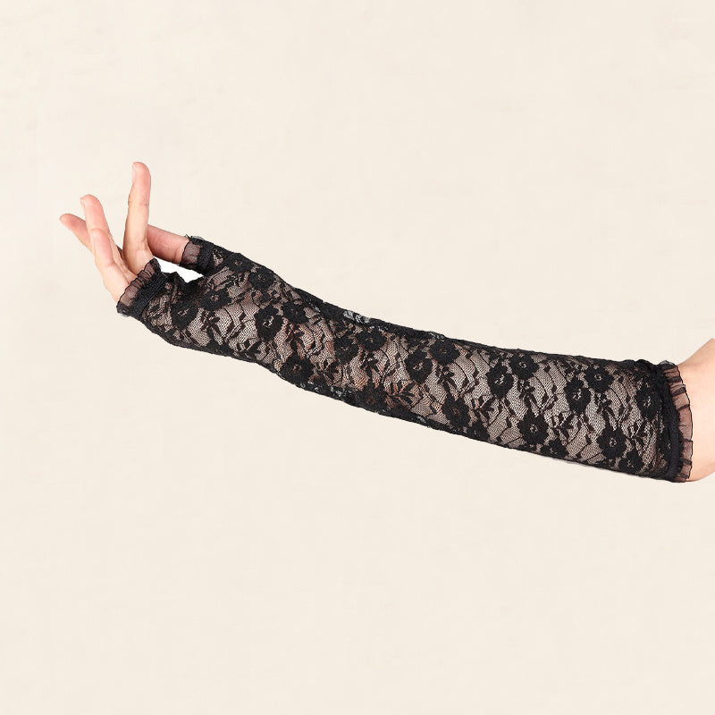 Lace Fingerless Gloves Long Arm Warmers