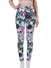 Women's Multicolor Figure Print Cropped Pants