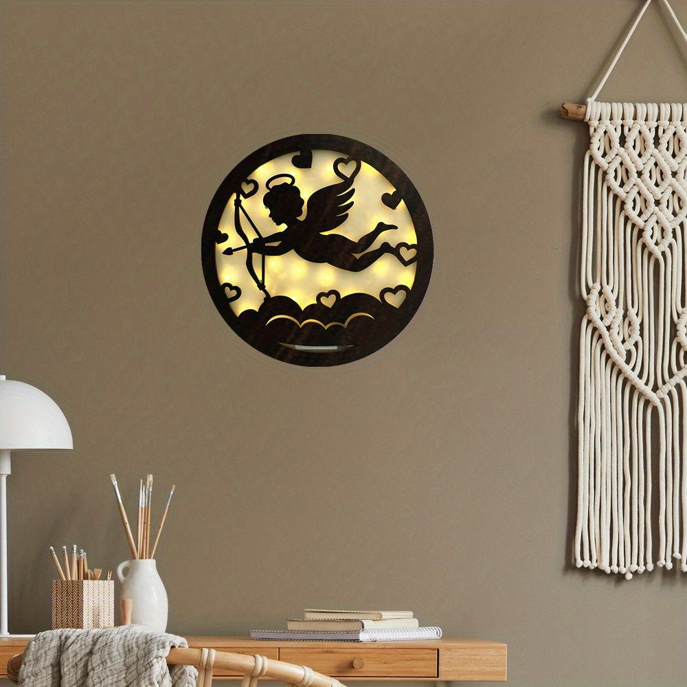 Creative Fairy Tale Story LED Lamp Wood Hanging Plate Decoration