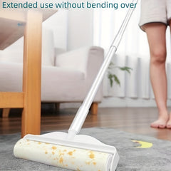 2-in-1 Long Short Handle Lint Roller 24cm 60 Sheets Pet Hair Remover Roller