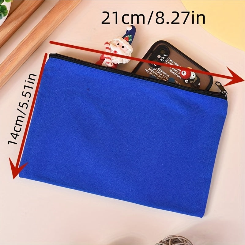 Canvas Pen Bag Student Painting Zipper Stationery Makeup Bag