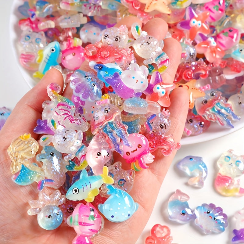 30 Glow in the Dark Marine Animal Ornaments for Decoration and Crafts