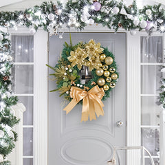 Golden Christmas Ball Pine Needle Garland Window Door Hanging Decoration