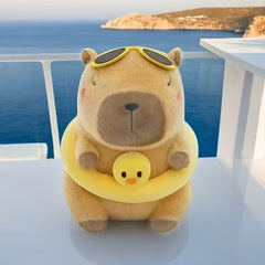 Capybara Doll in Swimming Ring Plush Toy