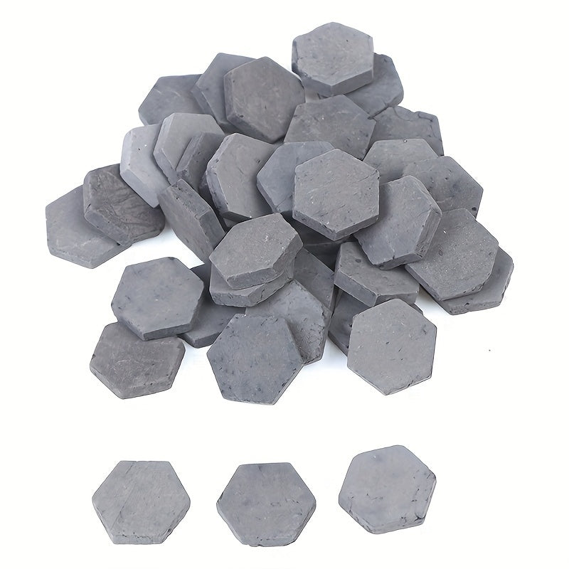 40pcs 1:16 Scale Red Brick Hexagons for Dollhouses Light Gray & Terracotta