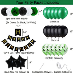 Birthday Banner Confetti & Balloons for Men Party Decoration Set