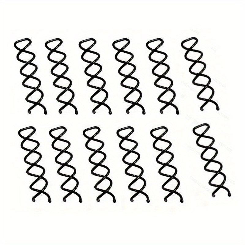 12pcs Spiral Hair Clip Invisible Hair Pin Metal Hairpin For Braids