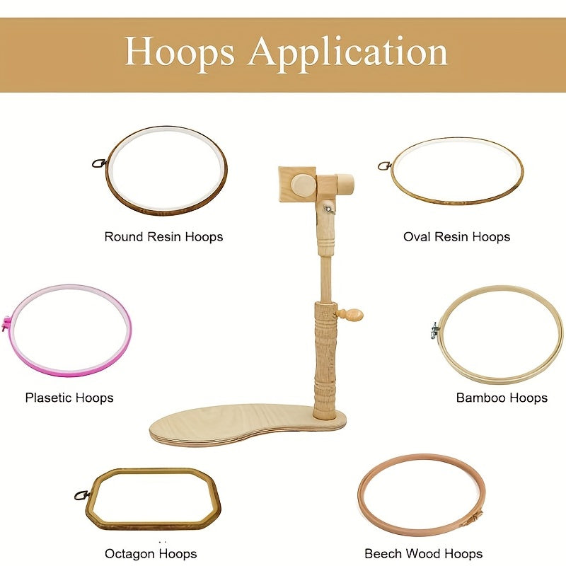 1pc Beech Wood Embroidery Hoop Bracket for Cross Stitching